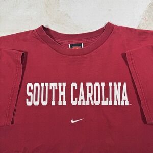 Vintage Nike South Carolina Gamecocks Center Swoosh T-Shirt Mens L Maroon Y2K